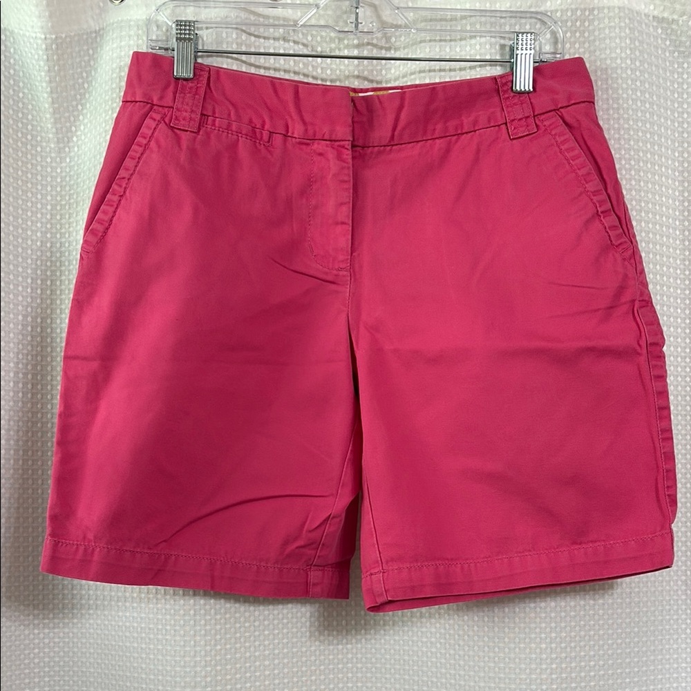 J Crew Women's Pink 9” Cotton Bermuda Shorts Size 6